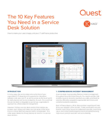 The Ten Key Features You Need in a Service Desk Solution