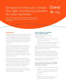 10 ways to know you chose the right monitoring solution for your business
