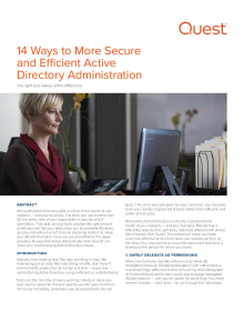 14 Ways to More Secure and Efficient Active Directory Administration