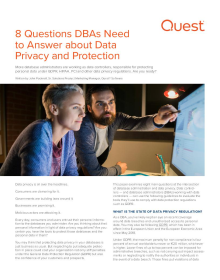 8 Questions DBAs Need to Answer about Data Privacy and Protection