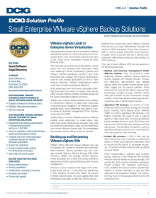 DCIG TOP 5 Small Enterprise VMware vSphere Backup Solutions Report - Rapid Recovery