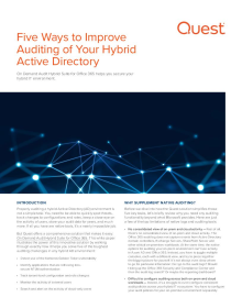 Five Ways to Improve Auditing of Your Hybrid Active Directory