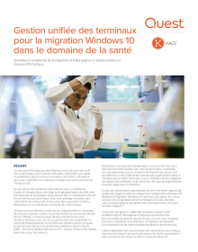 Gestion unifiée des terminaux pour la migration Windows 10 dans le domaine de la santé
