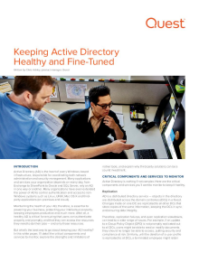 Keeping Active Directory Healthy and Fine-Tuned