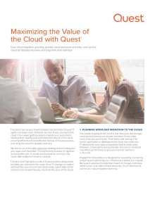 Maximizing the Value of the Cloud with Quest®