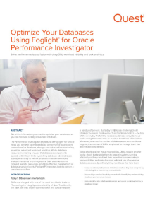 Optimize Your Databases Using Foglight for Oracle's Performance Investigator