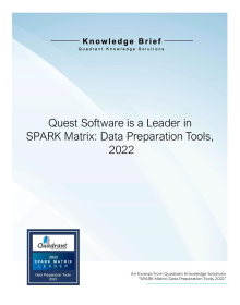 Quadrant Knowledge Solutions 2022 Data Preparation Tools Spark Matrix