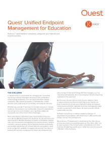 Quest® Unified Endpoint Management for Education
