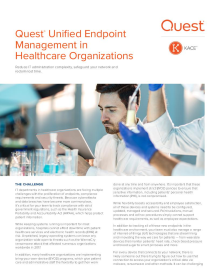 Quest®  Unified Endpoint Management in Healthcare Organizations