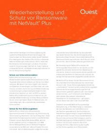 Wiederherstellung und Schutz vor Ransomware mit NetVault Plus
