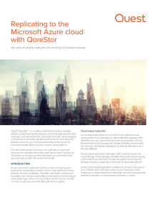 Replicating to the Microsoft Azure cloud with QoreStor