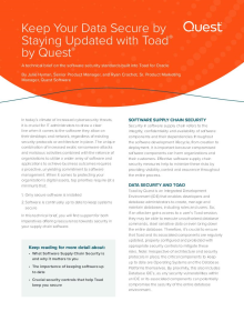Stay Updated on Quest® Toad® to Stay Secure