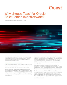 Why Choose Toad for Oracle Base Edition over freeware?