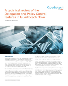 Technical review of the Office 365 Delegation and Policy Control features in Quadrotech No...