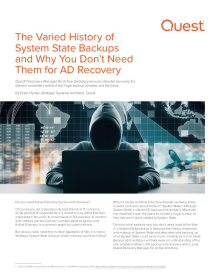 The Varied History of System State Backups and Why You Don’t Need Them for AD Recovery