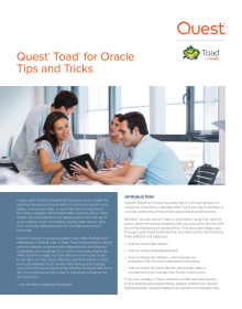 Toad for Oracle Tips and Tricks