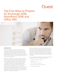 Top Five Ways to Prepare for Exchange 2016, SharePoint 2016 and Office 365