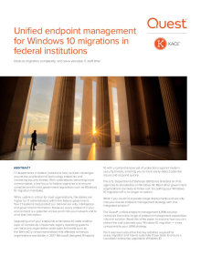 Unified endpoint management for Windows 10 migrations in federal institutions