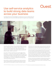 Use Self-service Analytics to Build Strong Data Teams Across your Business