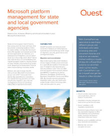 Microsoft platform management for state and local government agencies