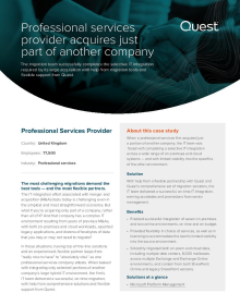 Professional services provider successfully completes selective IT integration required by large acquisition 
